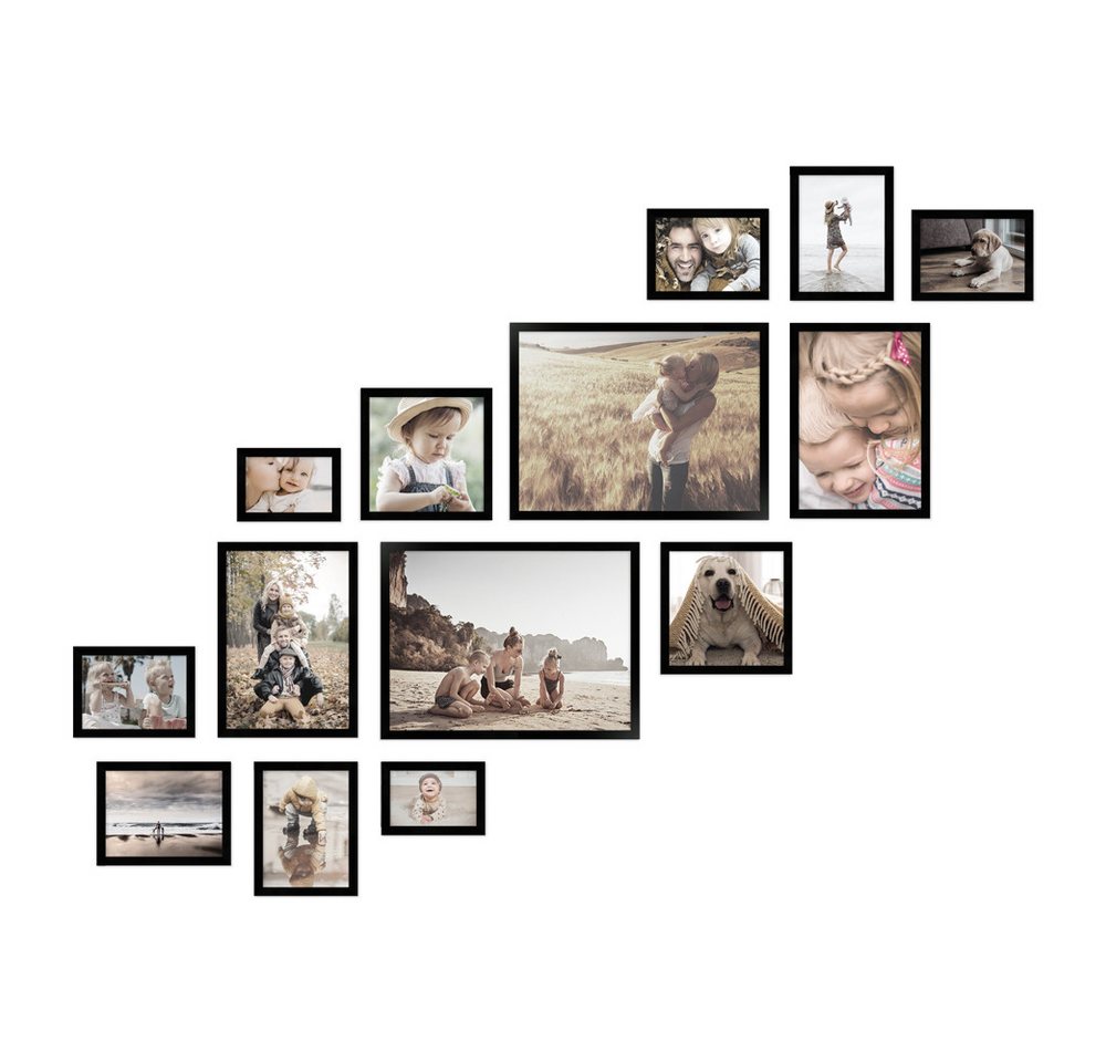WANDStyle Bilderrahmen-Set H950, für 14 Bilder, Schwarz, aus Massivholz im Stil Modern WANDStyle Bilderrahmen-Set H950, für 14 Bilder, Schwarz, aus Massivholz im Stil Modern von WANDStyle