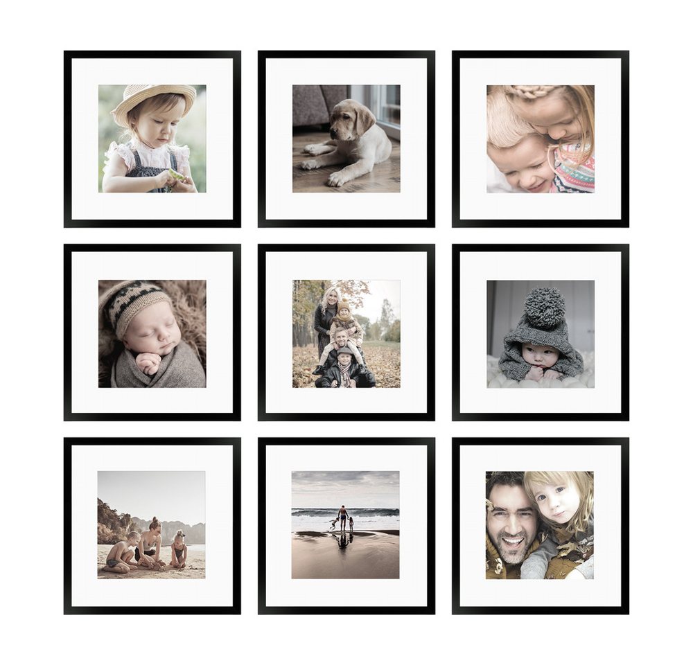 WANDStyle Bilderrahmen-Set H950, für 9 Bilder, Schwarz, aus Massivholz im Stil Modern WANDStyle Bilderrahmen-Set H950, für 9 Bilder, Schwarz, aus Massivholz im Stil Modern von WANDStyle