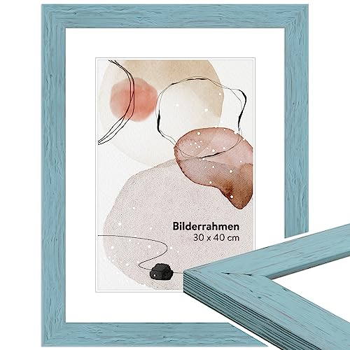 WANDStyle Bilderrahmen Strandhaus Stil 15x15cm I Farbe: Blau I Fotorahmen I rustikaler Holzbilderrahmen Landhaus Stil I Made in Germany I H750 von WANDStyle