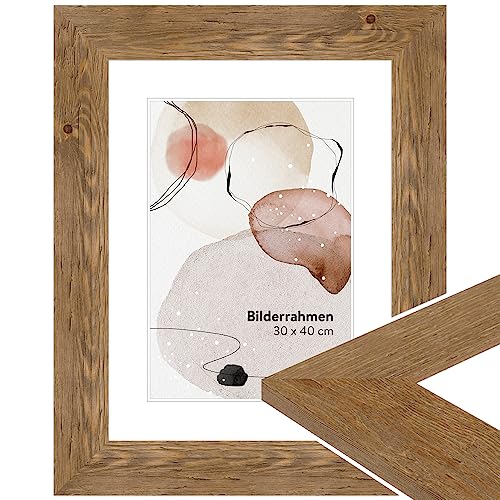 WANDStyle Bilderrahmen Strandhaus Stil 15x21cm DIN A5 I Farbe: Eiche-Optik I Fotorahmen I Holzbilderrahmen Landhaus Stil rustikal I Made in Germany I H780 von WANDStyle