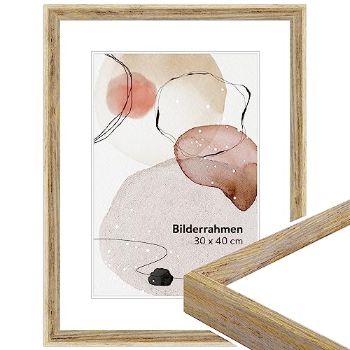 WANDStyle Bilderrahmen Strandhaus Stil 18x24cm I Farbe: Natur I Fotorahmen I rustikaler Holzbilderrahmen im Landhaus Stil I Made in Germany I H790 von WANDStyle