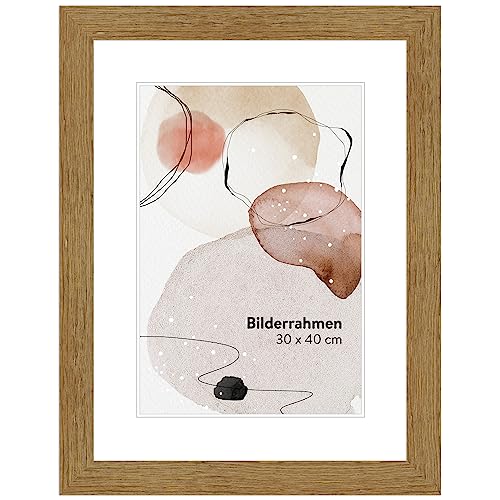WANDStyle Bilderrahmen 20x25 Eiche, Landhausstil Bilderrahmen Holz, hochwertiger Holzbilderrahmen, Posterrahmen zum Aufhängen, Rahmen 25x20 cm, Fotorahmen H750 - Made in Germany von WANDStyle
