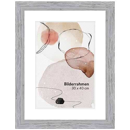 WANDStyle Bilderrahmen Strandhaus Stil 20x30cm I Farbe: Grau I Fotorahmen I rustikaler Holzbilderrahmen Landhaus Stil I Made in Germany I H750 von WANDStyle