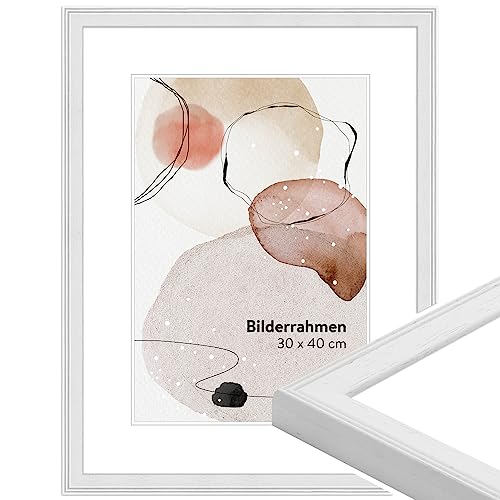 WANDStyle Bilderrahmen 15x21 Weiß, moderner Bilderrahmen Holz, hochwertiger Holzbilderrahmen, Posterrahmen zum Aufhängen und Aufstellen, Rahmen 21x15 cm, Fotorahmen H320 - Made in Germany von WANDStyle