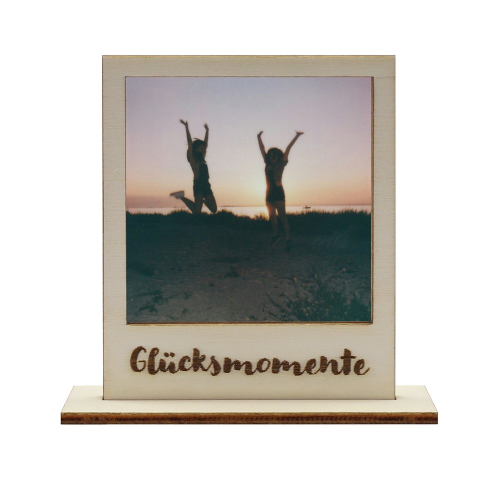 WANDStyle Bilderrahmen für Polaroid, aus Holz mit Gravur Glücksmomente"" von WANDStyle