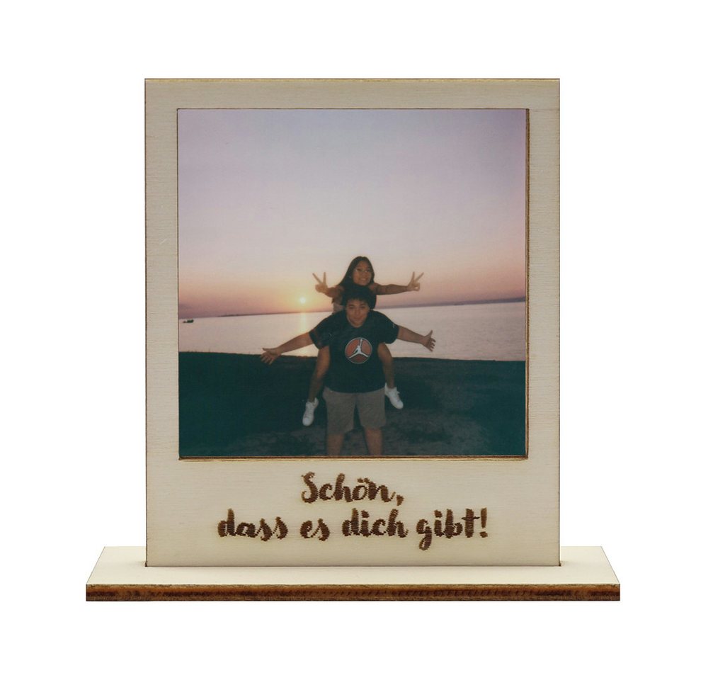 WANDStyle Bilderrahmen für Polaroid, aus Holz mit Gravur Schön, dass es dich gibt!"" von WANDStyle