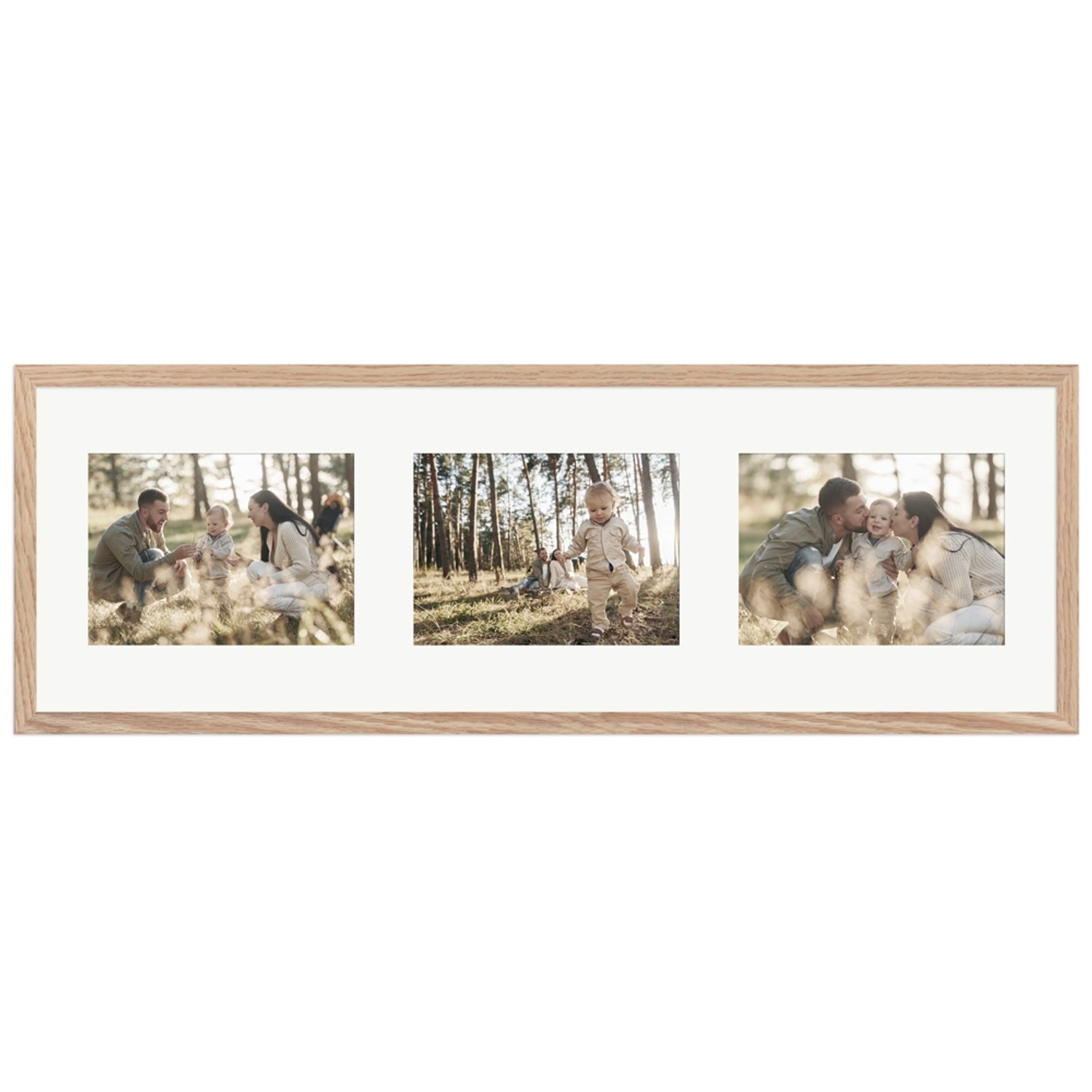 WANDStyle Galerierahmen G950 in Eiche-Optik 23 x 70 cm für 3 Bilder im Format 13 x 18 cm von WANDStyle