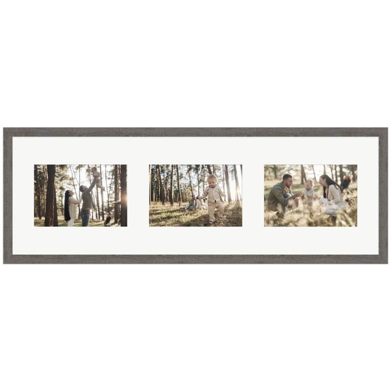 WANDStyle Galerierahmen G950 in Graubraun 20 x 60 cm für 3 Bilder im Format 10 x 15 cm von WANDStyle