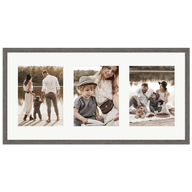 WANDStyle Galerierahmen G950 in Graubraun 30 x 60 cm für 3 Bilder im Format 15 x 20 cm von WANDStyle