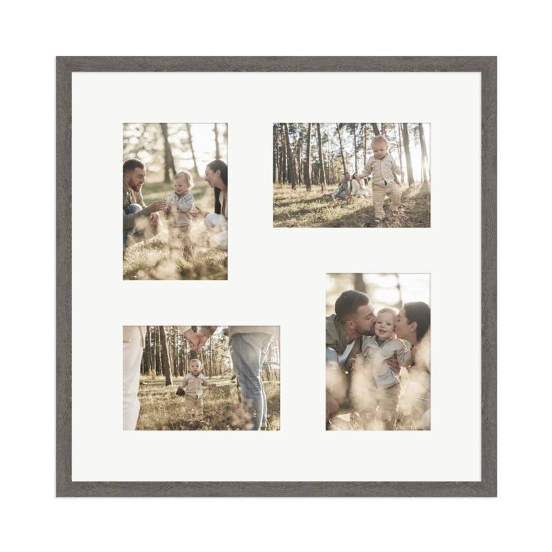 WANDStyle Galerierahmen G950 in Graubraun 40 x 40 cm für 4 Bilder im Format 10 x 15 cm von WANDStyle