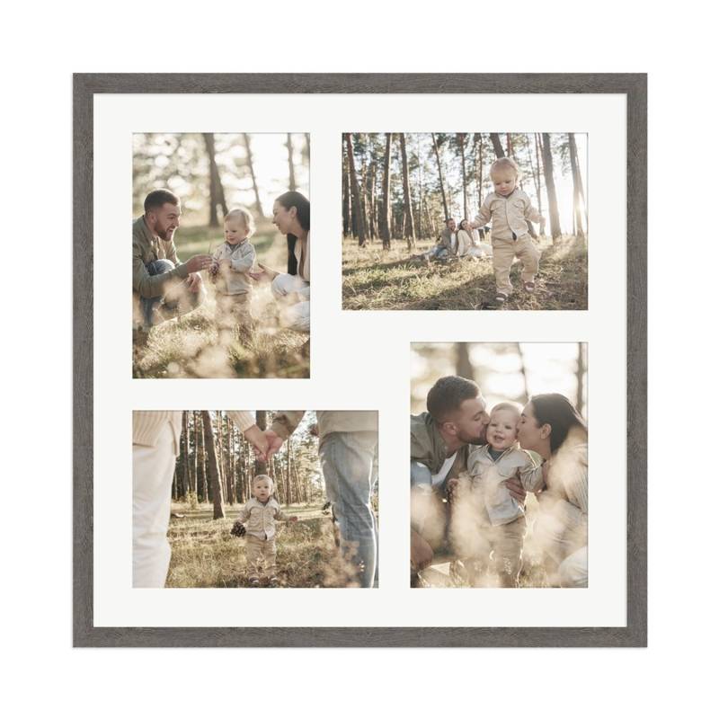 WANDStyle Galerierahmen G950 in Graubraun 40 x 40 cm für 4 Bilder im Format 13 x 18 cm von WANDStyle
