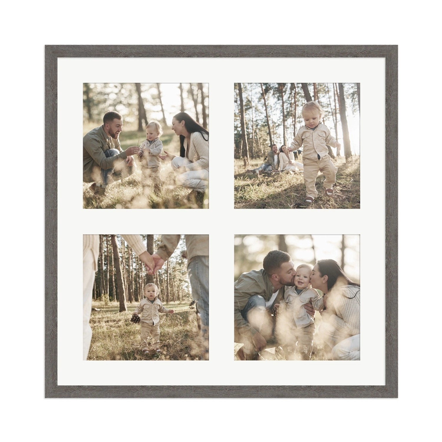 WANDStyle Galerierahmen G950 in Graubraun 40 x 40 cm für 4 Bilder im Format 15 x 15 cm von WANDStyle