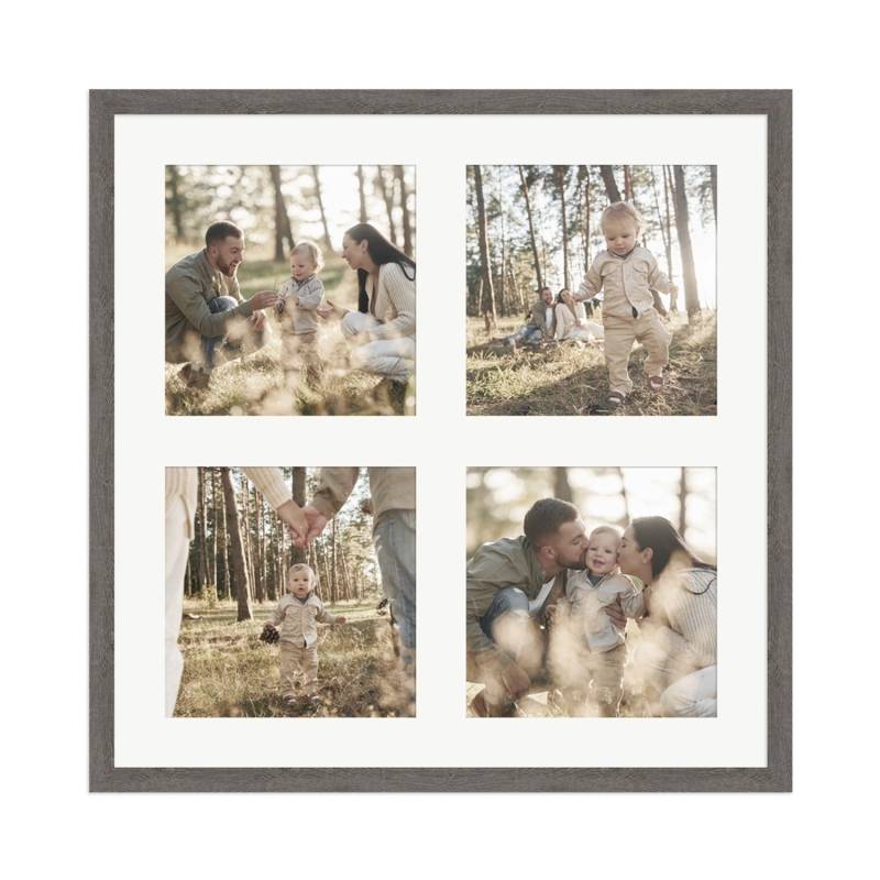 WANDStyle Galerierahmen G950 in Graubraun 40 x 40 cm für 4 Bilder im Format 15 x 15 cm von WANDStyle