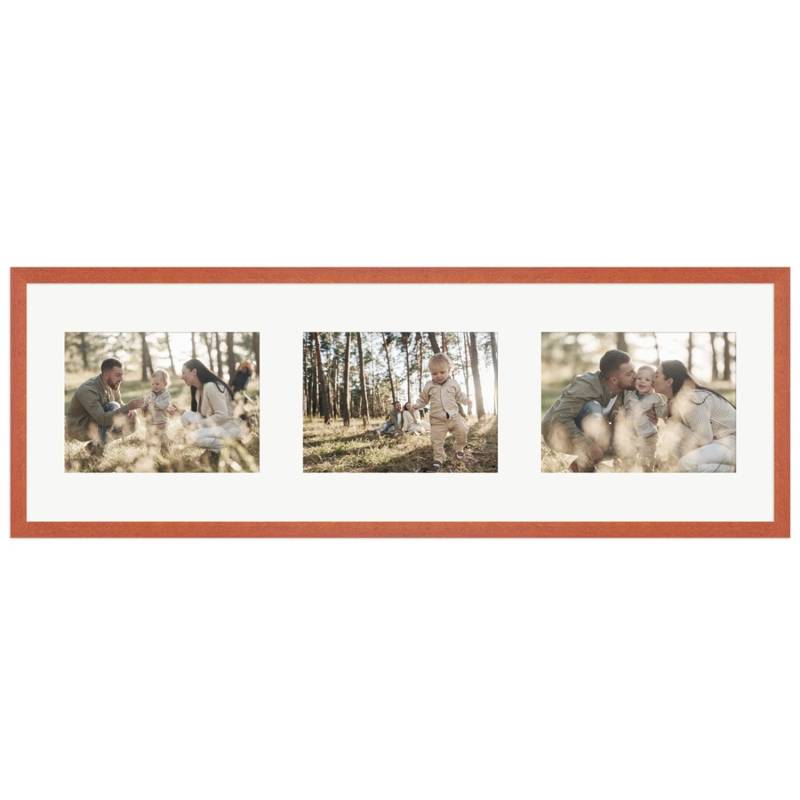 WANDStyle Galerierahmen G950 in Kirschbaum-Optik 23 x 70 cm für 3 Bilder im Format 13 x 18 cm von WANDStyle