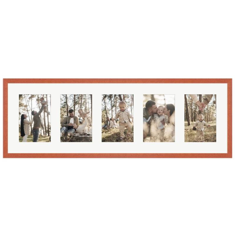 WANDStyle Galerierahmen G950 in Kirschbaum-Optik 23 x 70 cm für 5 Bilder im Format 10 x 15 cm von WANDStyle
