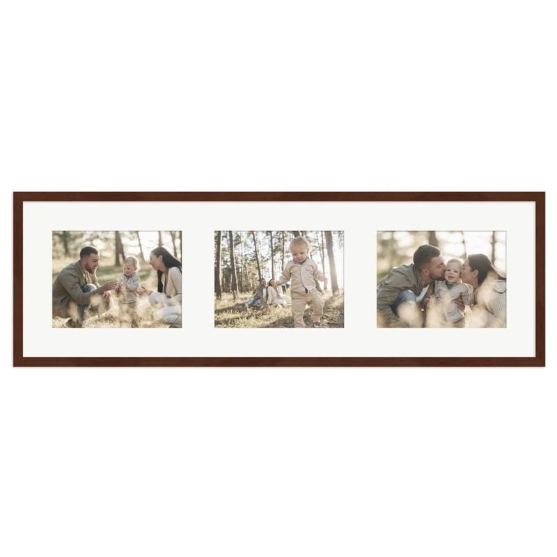 WANDStyle Galerierahmen G950 in Nussbaum 25 x 80 cm für 3 Bilder im Format 15 x 20 cm von WANDStyle