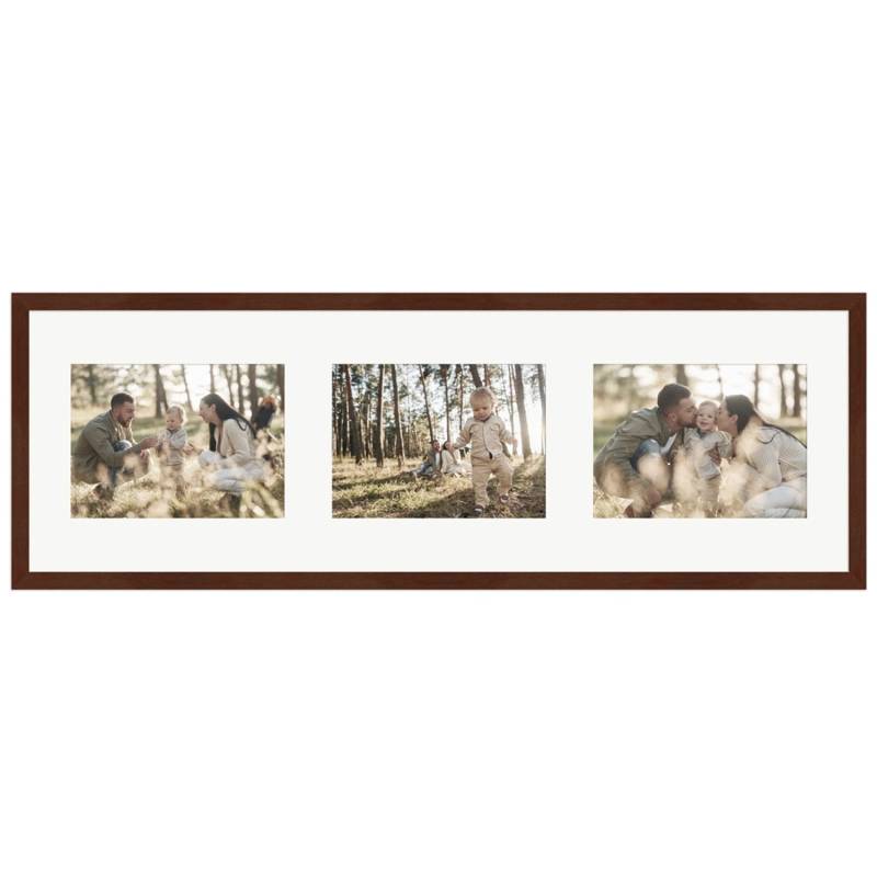WANDStyle Galerierahmen G950 in Nussbaum-Optik 23 x 70 cm für 3 Bilder im Format 13 x 18 cm von WANDStyle