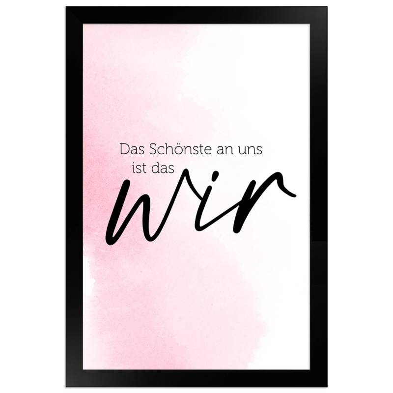WANDStyle Gerahmtes Poster mit Spruch Das Schönste Ist das Wir in Rosa 20 x 30 cm von WANDStyle