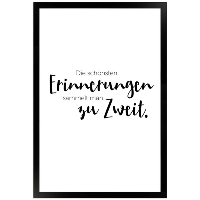WANDStyle Gerahmtes Poster mit Spruch Erinnerungen Zu Zweit in Weiß 30 x 45 cm von WANDStyle