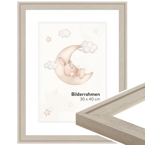 WANDStyle Kinderzimmer Bilderrahmen für Kinderzeichnungen 20x25 cm, moderner Holzrahmen Creme, Made in Germany - H120 von WANDStyle