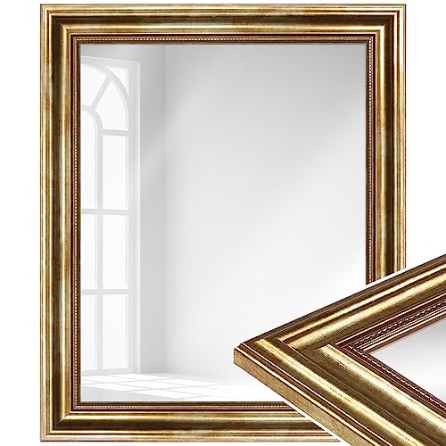 WANDStyle Spiegel 40x55 cm im Barock-Stil aus Holz, Goldener Wandspiegel, Made in Germany - H550 von WANDStyle