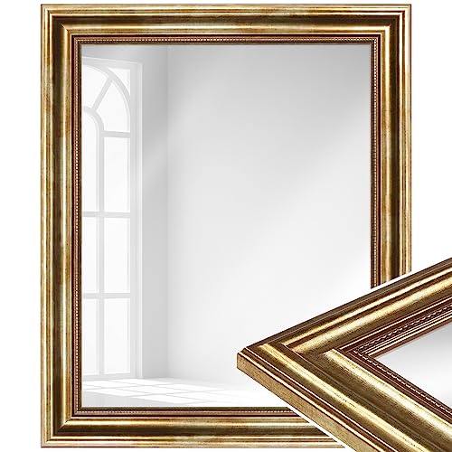 WANDStyle Spiegel Barock und Antik I Außenmaß: 30x70cm I Farbe: Gold I Goldener Wandspiegel aus Holz I Made in Germany I H550 von WANDStyle
