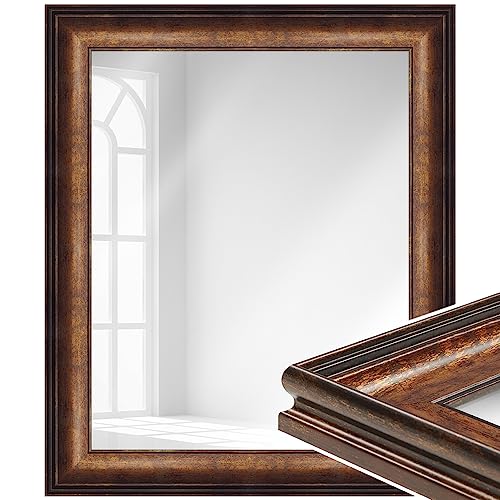 WANDStyle Spiegel Barock und Antik Stil I Außenmaß ca. 40 x 50 cm I Farbe Bronze I bronzener Wandspiegel aus Massivholz I Made in Gemany I H235 von WANDStyle