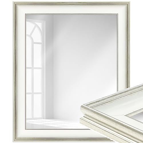 WANDStyle Spiegel 70x100 cm im Barock-Stil aus Kunststoff, weißer Wandspiegel, Garderobenspiegel oder Ganzkörperspiegel, Made in Germany - H235 von WANDStyle