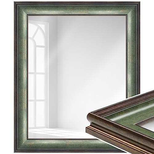 WANDStyle Spiegel 70x90 cm im Barock-Stil aus Kunststoff, grüner Wandspiegel, Garderobenspiegel oder Ganzkörperspiegel, Made in Germany - H235 von WANDStyle