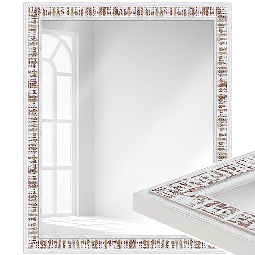 WANDStyle Spiegel 27x37 cm im Landhaus-Stil aus Holz, Nussbaum-Optik Wandspiegel, Made in Germany - H630 von WANDStyle