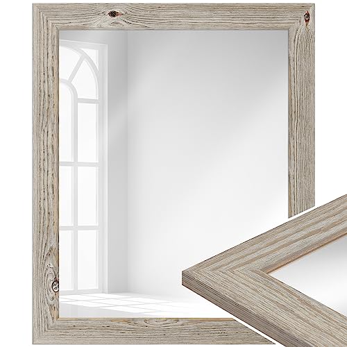 WANDStyle Spiegel im Landhaus Stil I Außenmaß: 50x68cm I Farbe: Eiche (Optik) I Wandspiegel aus Holz I Made in Germany I H770 von WANDStyle