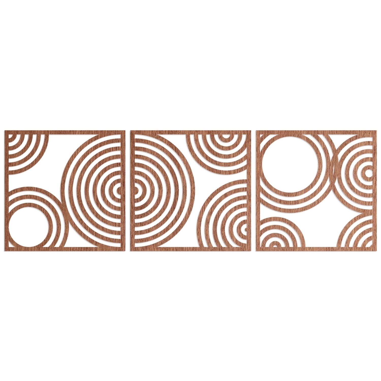 WANDStyle Wanddeko aus Holz Kreise 3-teilig 141 x 45 cm in der Farbe Mahagoni Furnier WANDStyle Wanddeko aus Holz Kreise 3-teilig 141 x 45 cm in der Farbe Mahagoni Furnier von WANDStyle