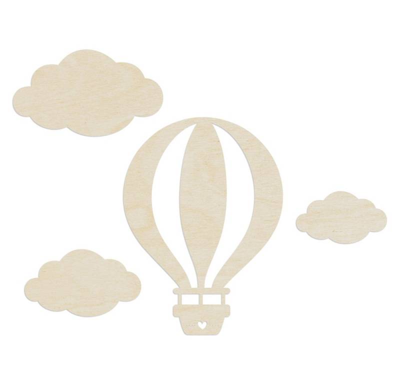 WANDStyle Wanddekoobjekt "Ballon mit Wolken" aus Holz, Pappel von WANDStyle