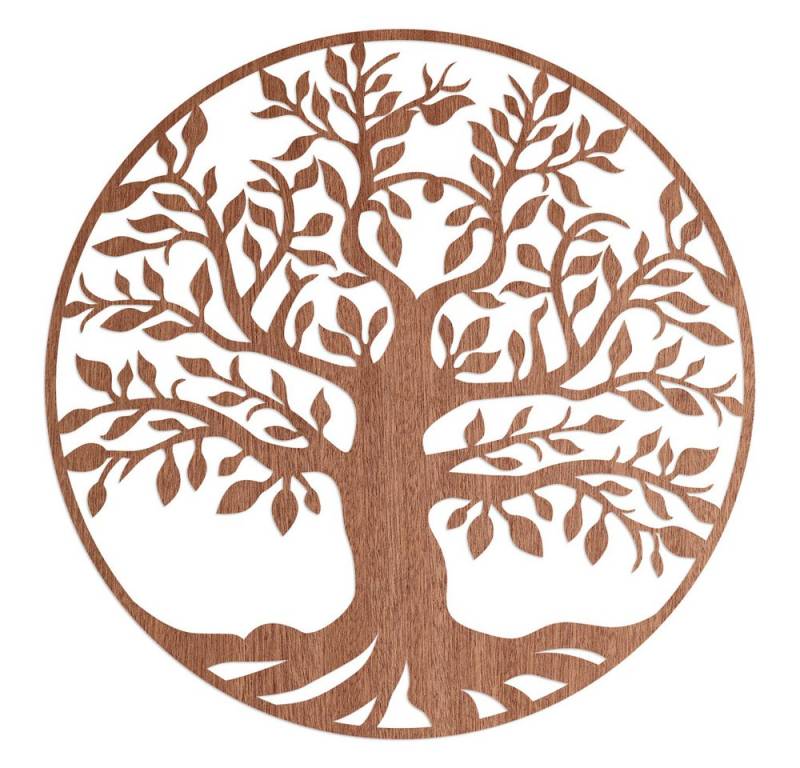 WANDStyle Wanddekoobjekt "Baum des Lebens" aus Holz, Mahagoni-Furnier von WANDStyle