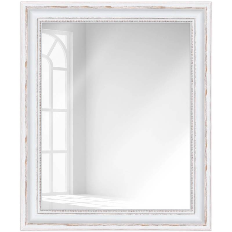 WANDStyle Wandspiegel H550 aus Massivholz in Weiß 80 x 110 cm im Stil Antik von WANDStyle