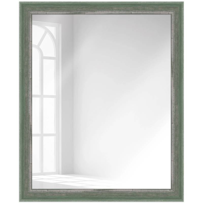 WANDStyle Wandspiegel H640 aus Massivholz in Grün 76 x 106 cm im Stil Shabby-Chic von WANDStyle