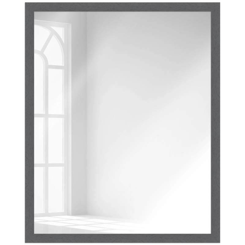 WANDStyle Wandspiegel H960 aus Massivholz in Grau 43 x 53 cm im Stil Modern von WANDStyle