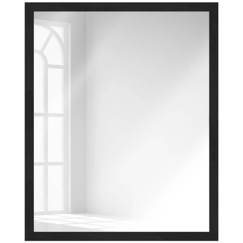 WANDStyle Wandspiegel H960 aus Massivholz in Schwarz gemasert 53 x 73 cm im Stil Modern von WANDStyle