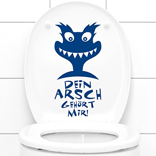 Wandtattoo-Günstig G121 WC Aufkleber Dein Arsch gehört Mir + Monster Wandtattoo rot (BxH) 13 x 27 cm von WANDTATTOO-GÜNSTIG-FFO