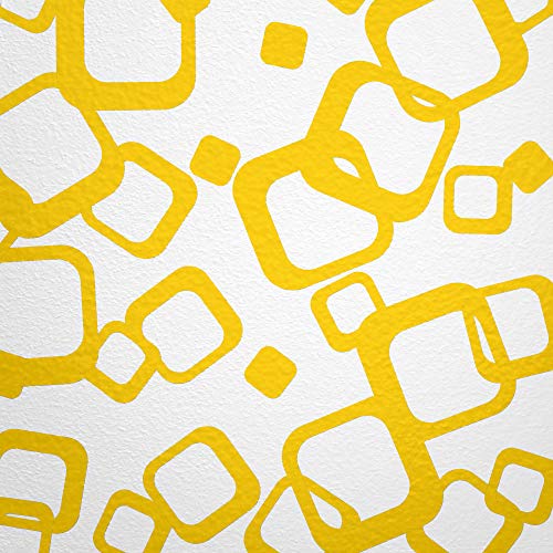 WANDfee Wandtattoo Vierecke 60 Aufkleber FARBWUNSCH Wandaufkleber Kinderzimmer Fliesenaufkleber Badezimmer Küche gelb gelb von WANDfee