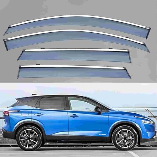 WANGAIDCE Regenabweiser Fenster Visier für Nissan Qashqai MK3-J12 2023+, Rauch Tür Vent Deflektor Markisen Sonne Regen augenbraue Autofenster Visier von WANGAIDCE