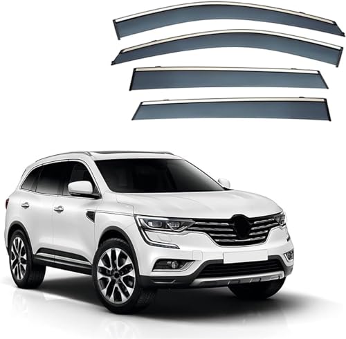 WANGAIDCE Regenabweiser Fenster Visier für Renault Koleos HC 2017-2020 2021 2022 2023, Rauch Tür Vent Deflektor Markisen Sonne Regen augenbraue Autofenster Visier WANGAIDCE Regenabweiser Fenster Visier für Renault Koleos HC 2017-2020 2021 2022 2023, Rauch Tür Vent Deflektor Markisen Sonne Regen augenbraue Autofenster Visier von WANGAIDCE