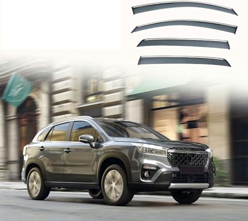 WANGAIDCE Regenabweiser Fenster Visier für Suzuki SX4 S-Cross MK3 2021 2022 2023 2024, Rauch Tür Vent Deflektor Markisen Sonne Regen augenbraue Autofenster Visier WANGAIDCE Regenabweiser Fenster Visier für Suzuki SX4 S-Cross MK3 2021 2022 2023 2024, Rauch Tür Vent Deflektor Markisen Sonne Regen augenbraue Autofenster Visier von WANGAIDCE