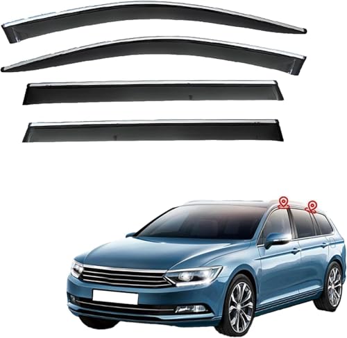 WANGAIDCE Regenabweiser Fenster Visier für VW Passat Alltrack B8 2016-2020 2021 2022 2023+, Rauch Tür Vent Deflektor Markisen Sonne Regen augenbraue Autofenster Visier WANGAIDCE Regenabweiser Fenster Visier für VW Passat Alltrack B8 2016-2020 2021 2022 2023+, Rauch Tür Vent Deflektor Markisen Sonne Regen augenbraue Autofenster Visier von WANGAIDCE