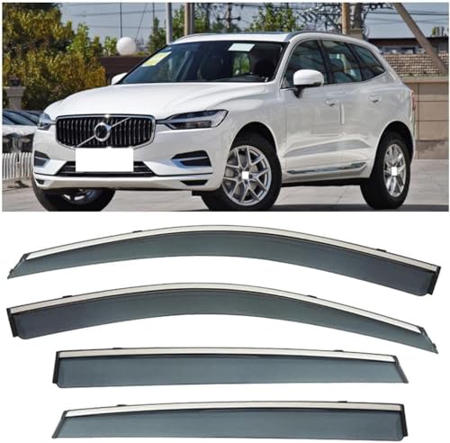 WANGAIDCE Regenabweiser Fenster Visier für Volvo XC60 2018-2022, Rauch Tür Vent Deflektor Markisen Sonne Regen augenbraue Autofenster Visier von WANGAIDCE
