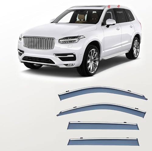 WANGAIDCE Regenabweiser Fenster Visier für Volvo XC90 MK2 2015-2019 2020 2021 2022 2023, Rauch Tür Vent Deflektor Markisen Sonne Regen augenbraue Autofenster Visier WANGAIDCE Regenabweiser Fenster Visier für Volvo XC90 MK2 2015-2019 2020 2021 2022 2023, Rauch Tür Vent Deflektor Markisen Sonne Regen augenbraue Autofenster Visier von WANGAIDCE