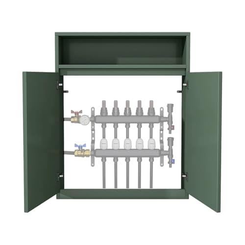 Heizkörper Abdeckung für Heizkörper mit 2 Türen, Heizungsverkleidung aus Holz, Doppellagiger Stauraum, für Zuhause, Büro, Schlafzimmer(Green,60 * 100 * 20cm/24 * 39 * 8in) von WANGCEPLSD