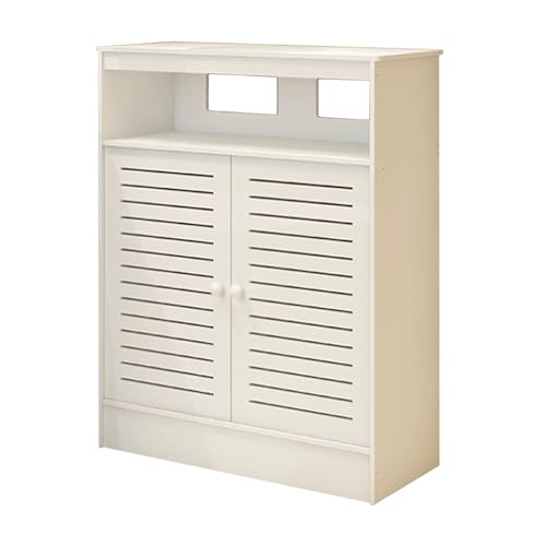 Heizung Verkleidung, PVC Heizkörperverkleidung mit 2 Türen, Aufbewahrungsbox für WLAN-Router, mit Oberem Lagerregal, für Zuhause Und Büro(52 * 90 * 20cm/21 * 35 * 8in) von WANGCEPLSD