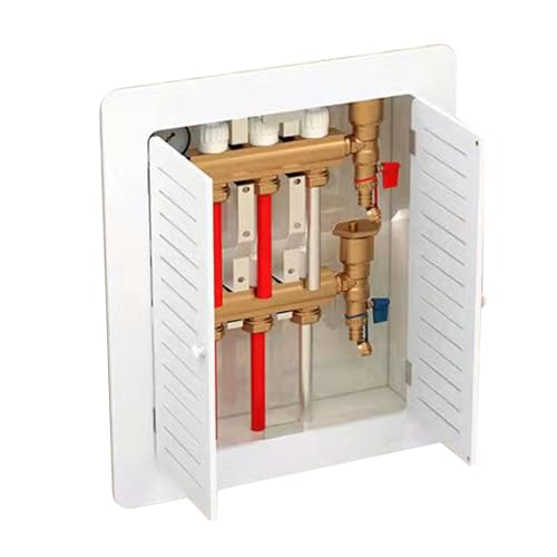 Heizung Verkleidung für Zuhause, Heizkörperverkleidung für Alte Heizkörper mit 2 Türen, PVC-Plattenmaterial, Hohlgitter, Schildrohre(60 * 70cm/24 * 28in) von WANGCEPLSD