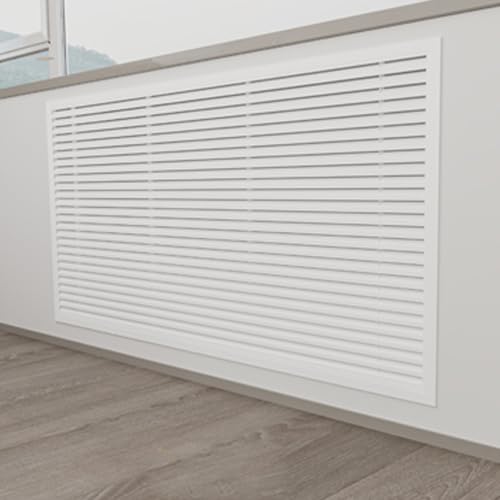 Heizungsverkleidung, Radiator Cover Im Modernen Stil aus Aluminiumlegierung, Design mit Schnappmontage, für Dekoratives Wohnzimmer zu Hause(White,40 * 40cm/16 * 16in) von WANGCEPLSD